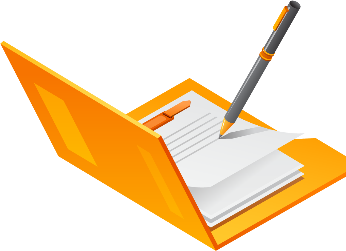 A Open Folder With Paper Pencil - Document (1920x1200)