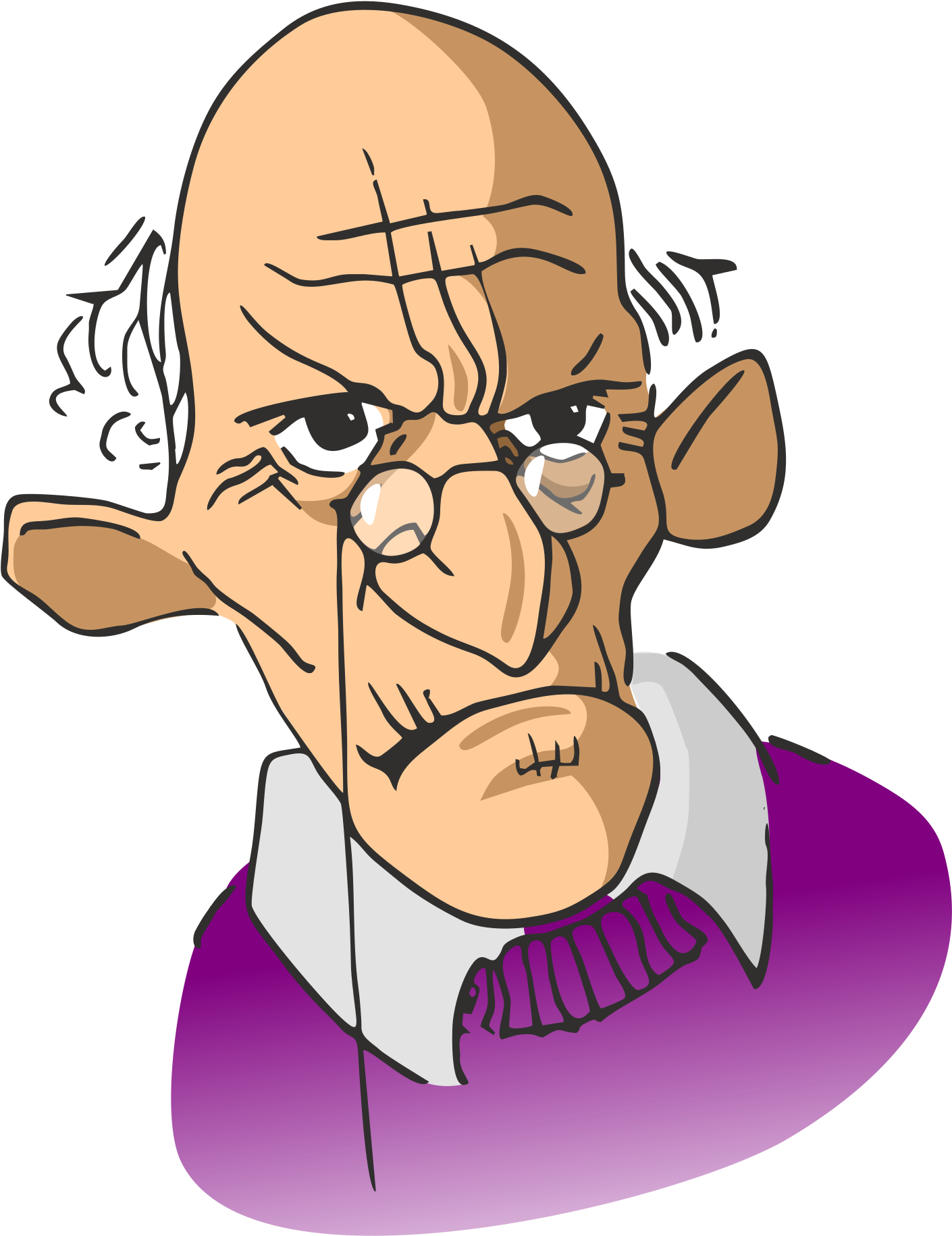 Clipart Old Man - Grumpy Old Man Clipart (1697x2400)