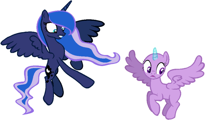Mlp Luna And Pony Base (900x493)