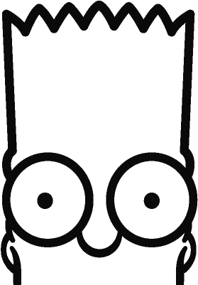 Sticker Visage De Bart Simpson - Colouring Page Bart Simpson (400x400)