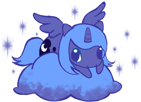 Little Luna On Cloud By Wingsofimagination - Cartoon (600x459)