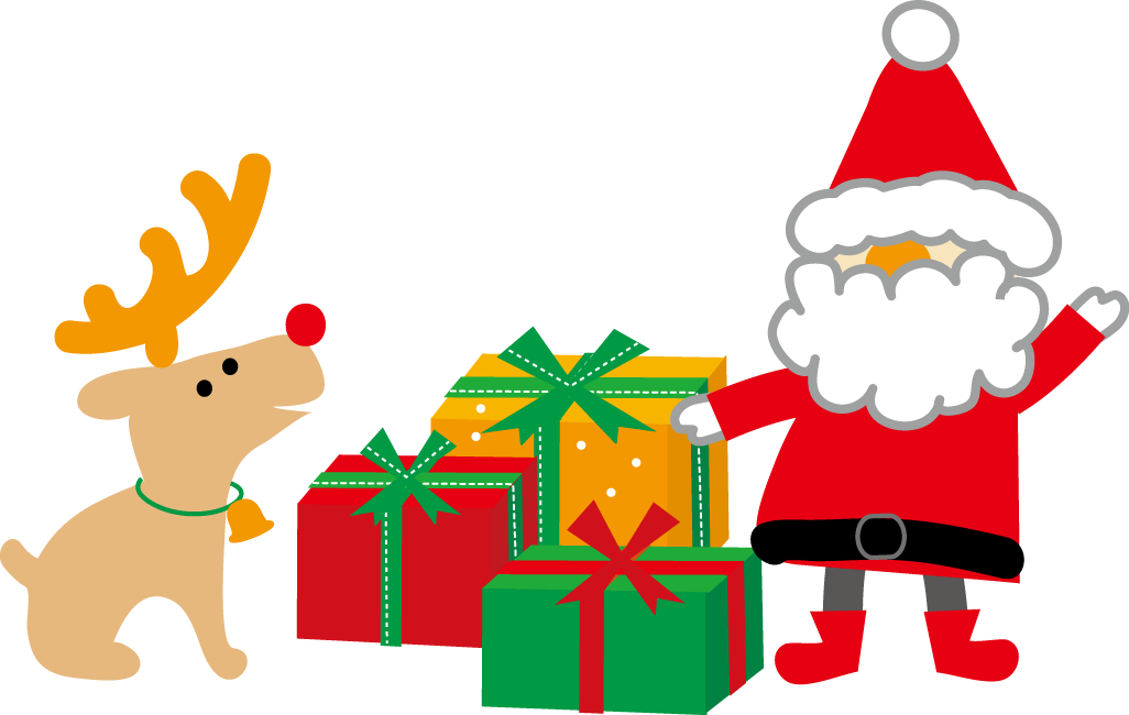 サンタクロースのクリスマスプレゼントのイラスト 印刷用ダウンロード1 - クリスマス イラスト (1026x650)