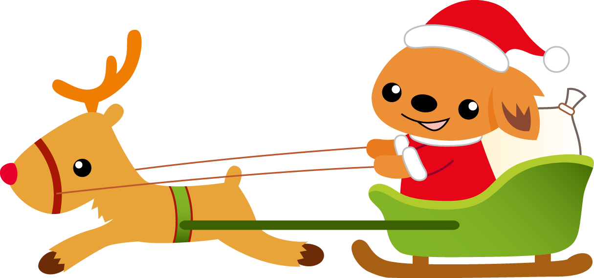 めぐりんプリントアイランド - クリスマス 犬 イラスト フリー (1215x569)