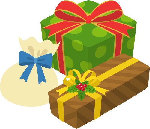 フリー 素材 クリスマス プレゼント (500x432)