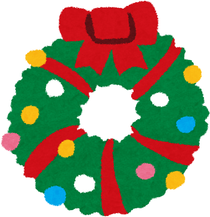 クリスマスリースのイラスト - クリスマス リース の 絵 (483x481)