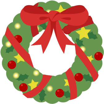クリスマスリース - クリスマス リース イラスト フリー (400x400)