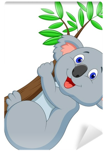 Koala Climbing Tree Cartoon (400x400)