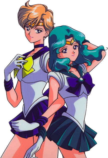 Sailor Uranus & Sailor Neptune - 天王 はるか 海王 みちる (500x642)