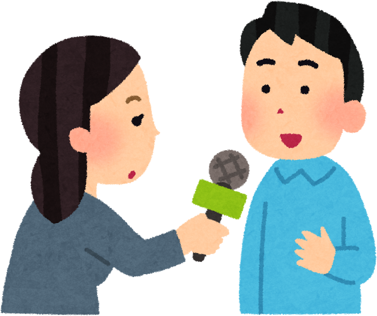 Interview - リポーター イラスト (800x697)