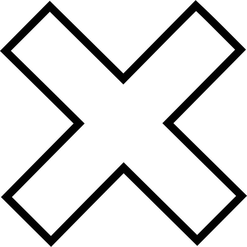 Cancel Close Cross Delete Exit Stop Comments - Line Art (980x980)
