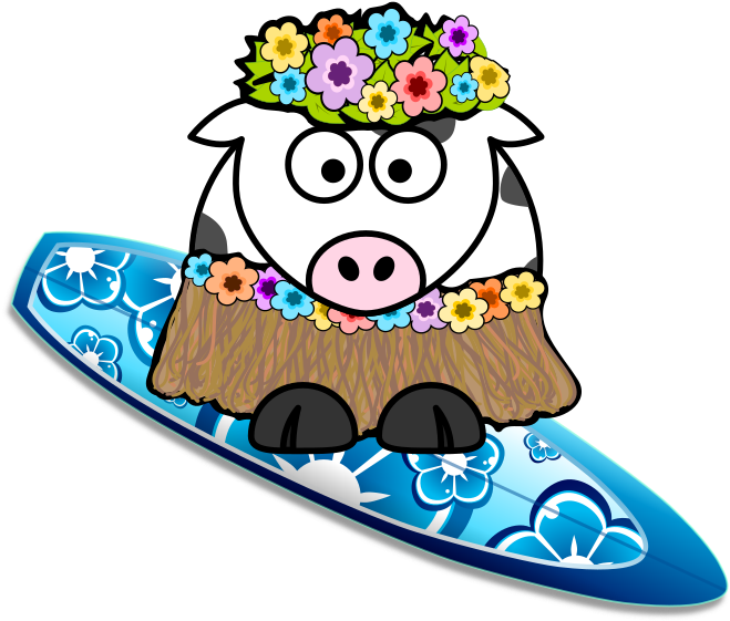 Medium Image - Cow In Hula Skirt (800x658)