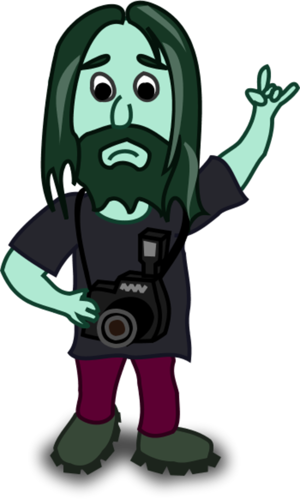 Man Carrying Camera Comic Cartoon - Photographer Vector Character (600x998)
