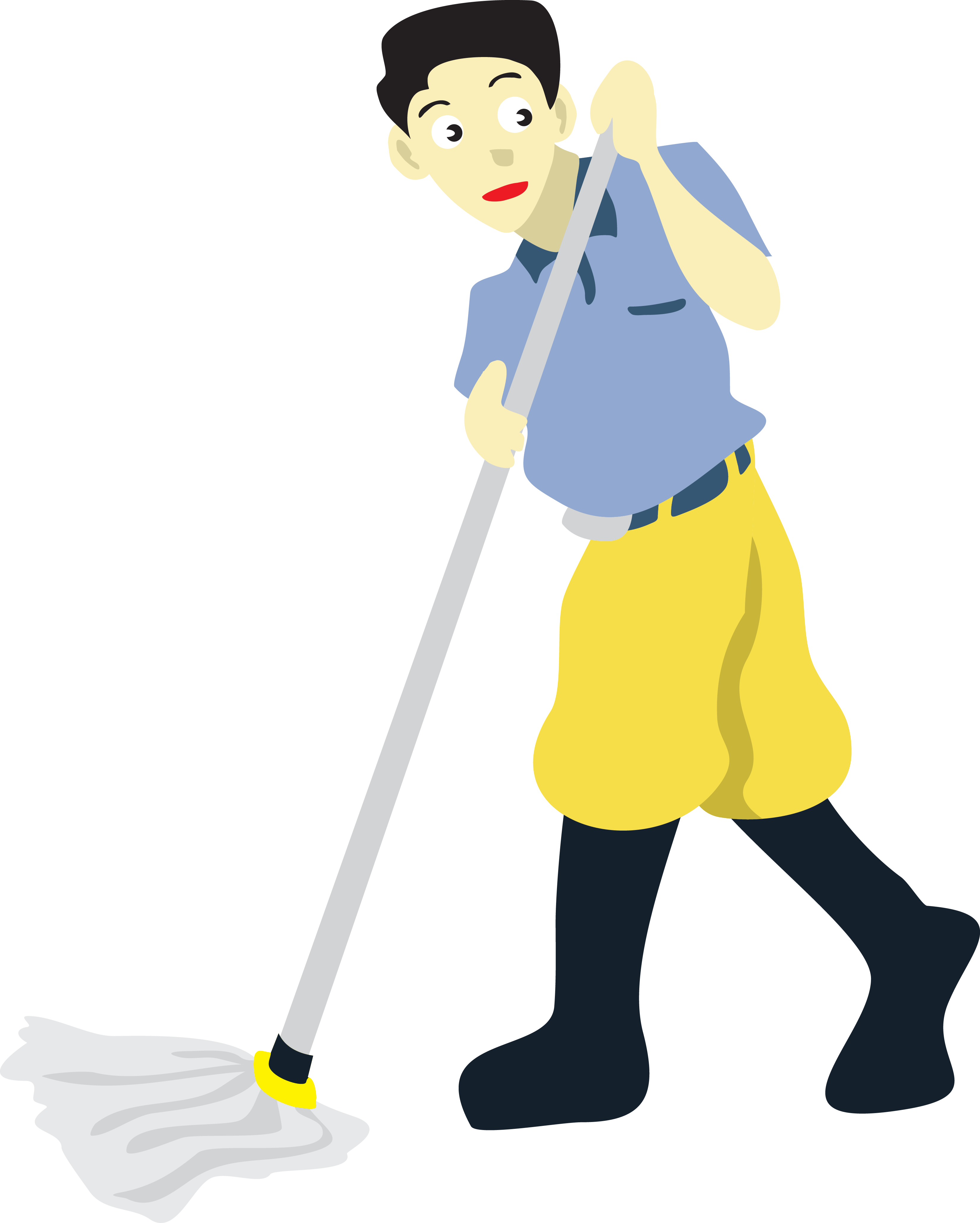 Floor Cleaning Mop Clip Art - Mop (3299x4117)