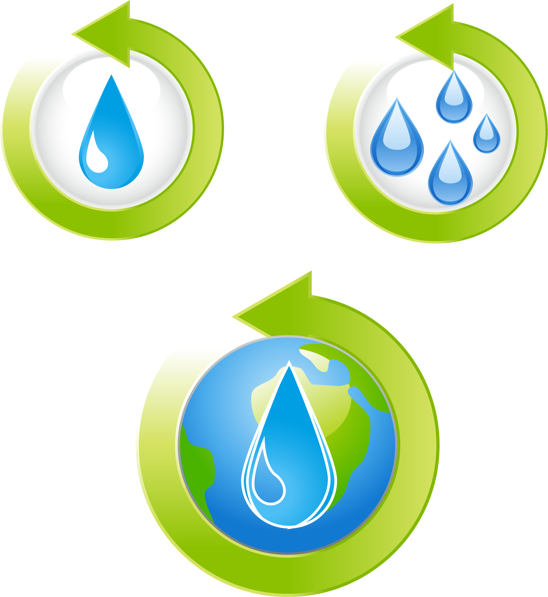 Water Circulation Water Conservation Vector Material - Water Circulation Water Conservation Vector Material (1832x1996)