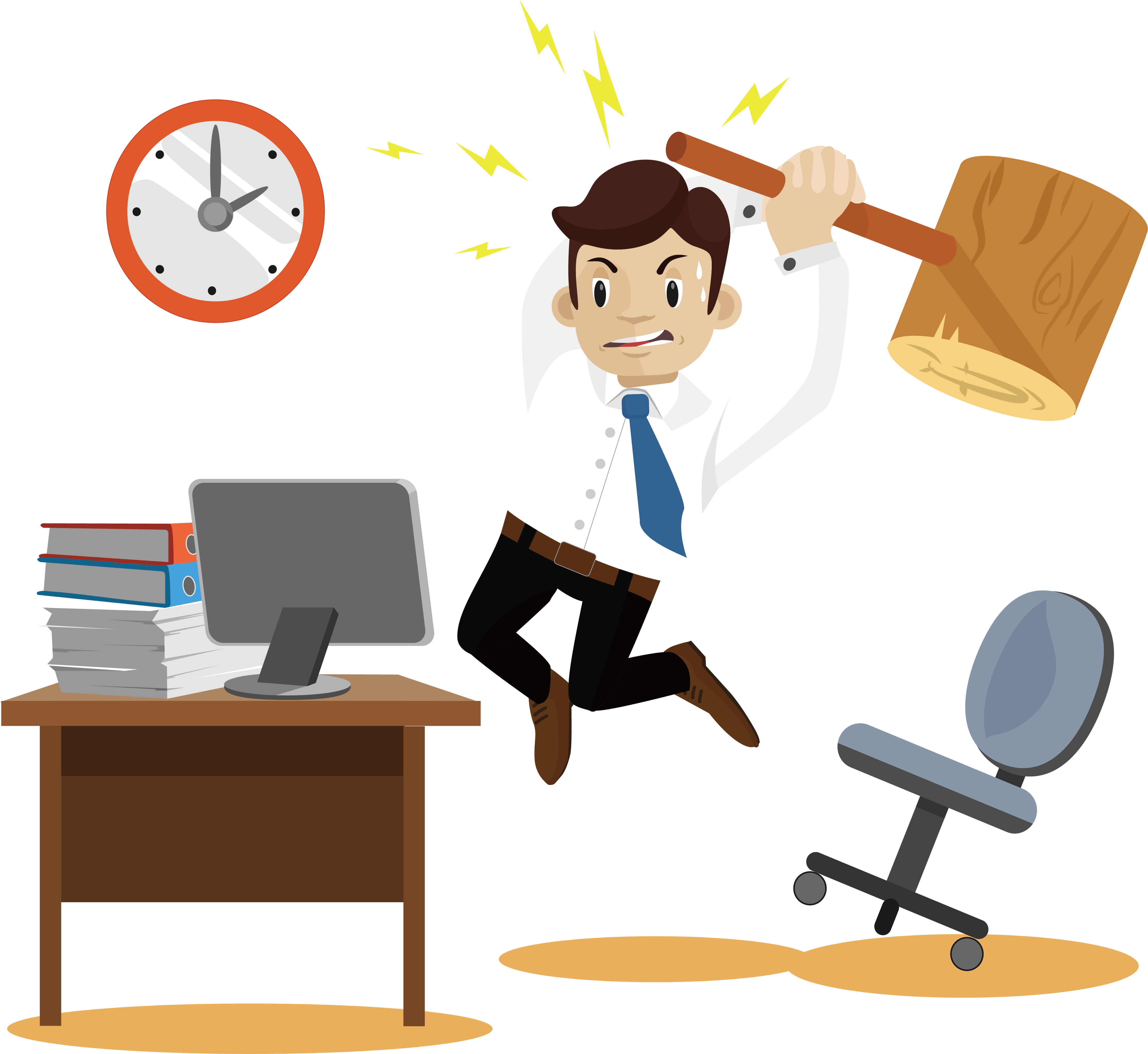 Businessperson Anger Illustration - Vector Graphics (4455x4092)