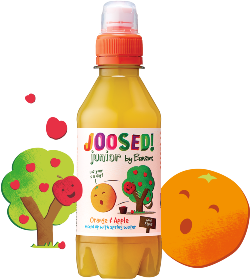 Orange And Apple - Plastic Bottle (579x639)