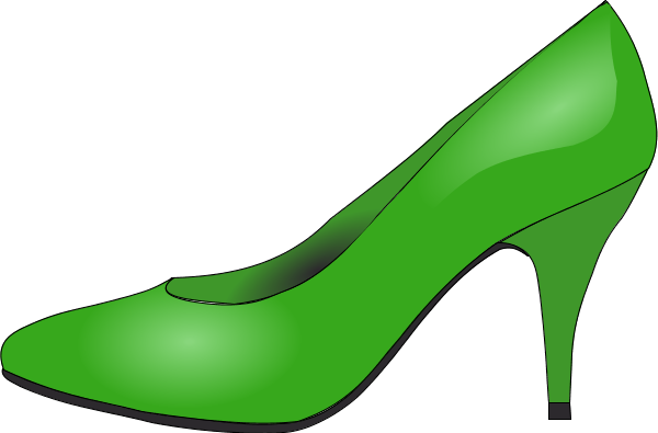 Green High Heel Clipart (600x395)