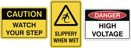 Slideshow - Safety Signs - White (593x506)