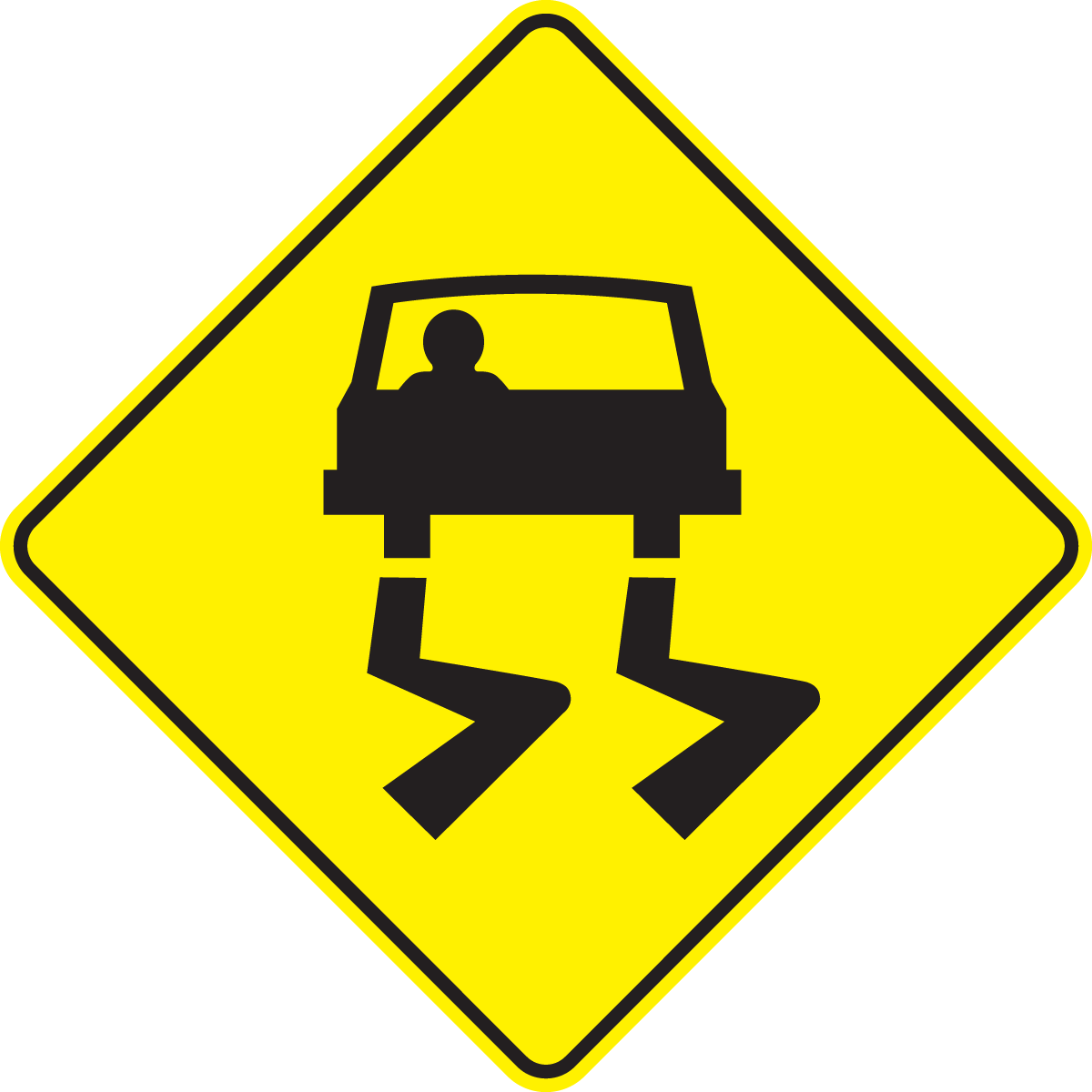 Slippery When Wet Dim - Intersection Sign (1200x1200)