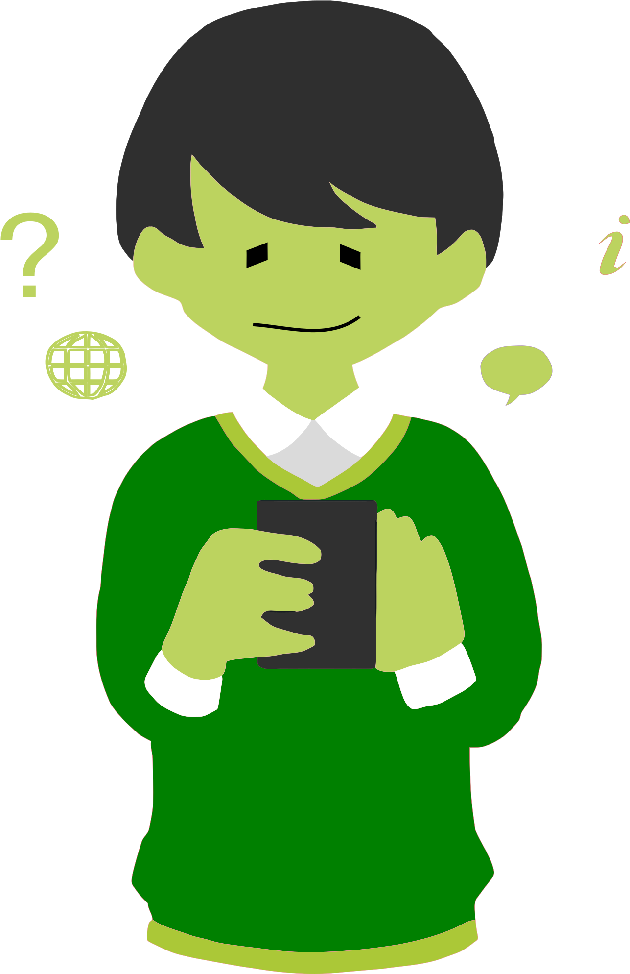 Cartoon - Using Smartphone Icon Png (2400x2400)