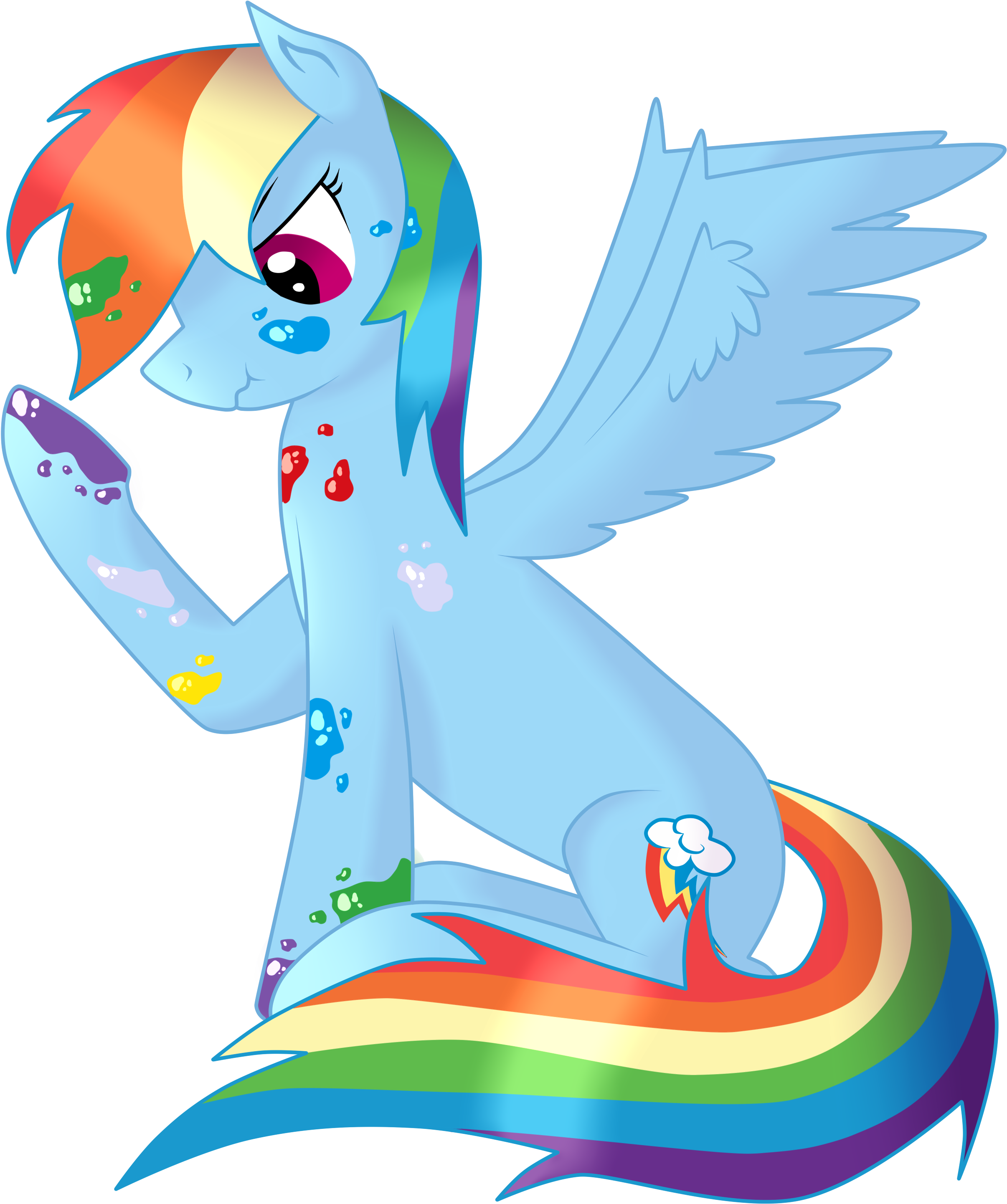 Rainbow Dash Paint - Mlp Rainbow Dash Evil (2613x3112)
