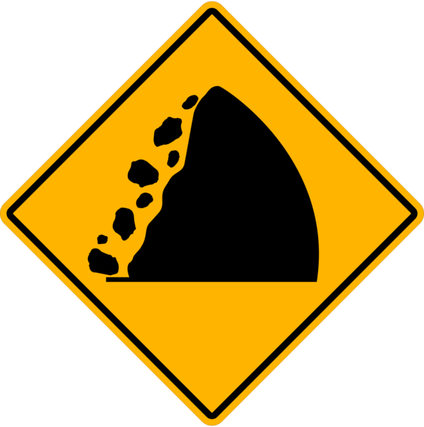 Wc-6 Falling Rocks - School Bus Clip Art (597x600)