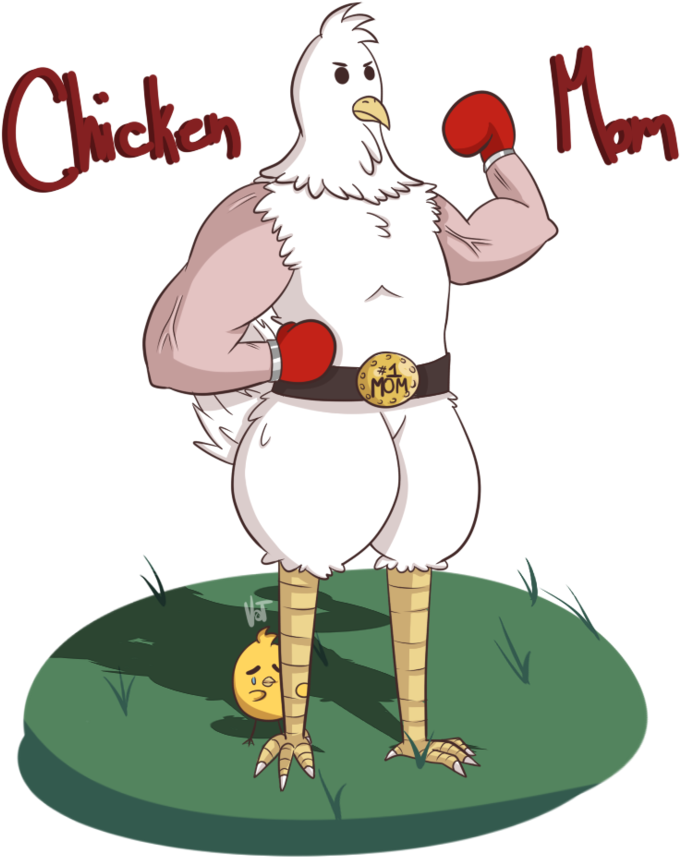 Chicken Mom - Cartoon (800x930)