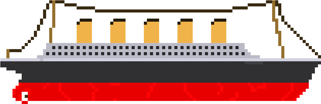 Rms Titanic With An Extra Smoke Stack - Titanic Pixel Art (1150x440)