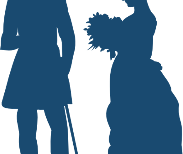 Description - Victorian Silhouette Couple (700x525)