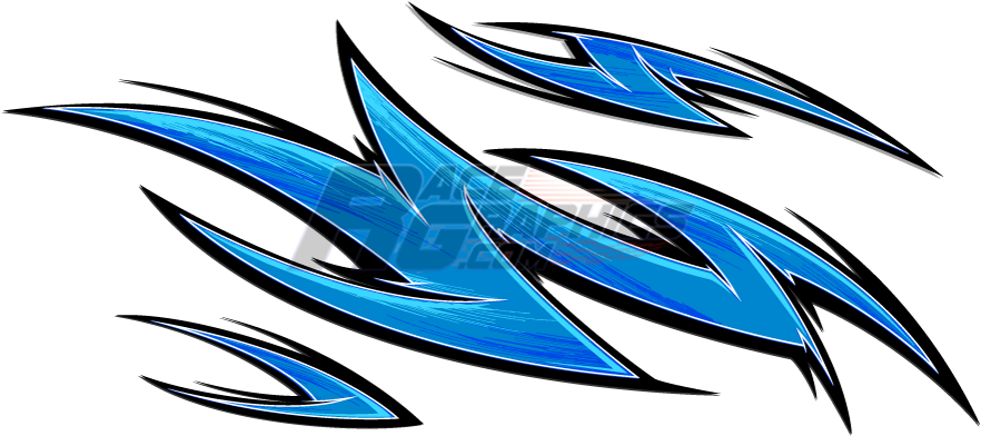 Fire Flare Blue Vinyl Wrap - Surfboard (900x408)