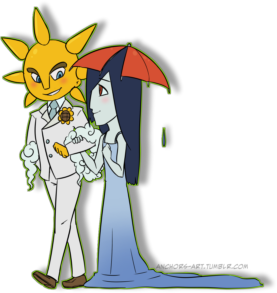 Ray O'light & Drizzelda - Cartoon (1204x1205)