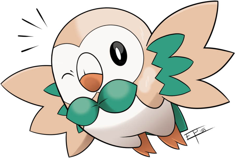 Rowlet By Korupo - Cartoon (958x833)