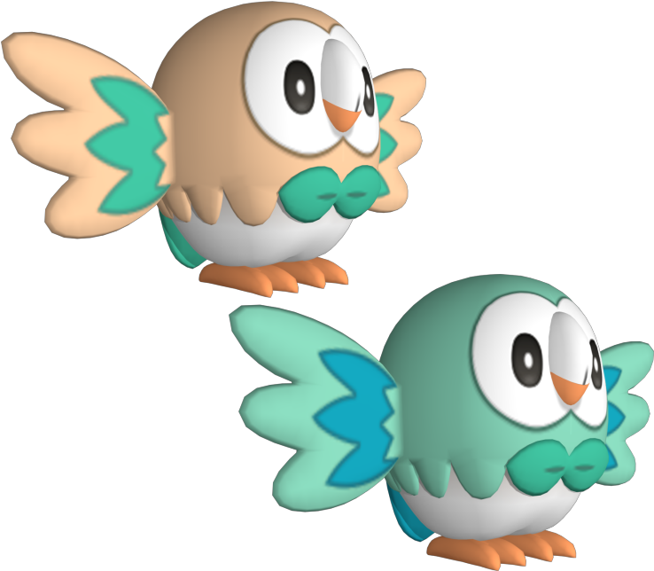 Pokémon Sun / Moon - Rowlet Model Sheet (750x650)