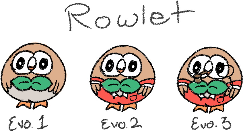 Rowlet Evolution By Foxtrot-fallout - Art (873x535)