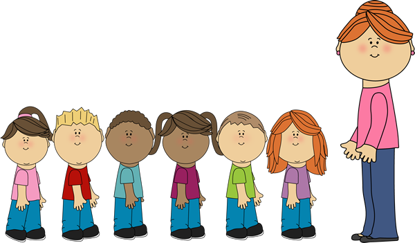 Student Queue Clipart - Line Up (600x351)