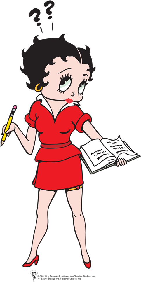 Betty Taking Notes - Betty Boop Working (500x999)