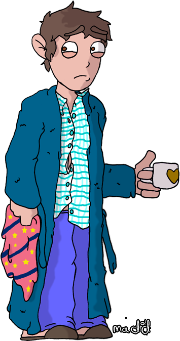 Arthur Dent By Cor The Author - Cartoon (436x728)