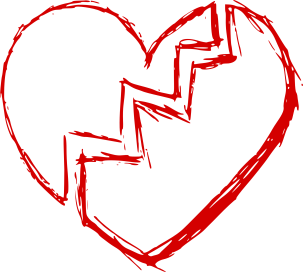Close - Broken Heart Transparent Background (606x544)