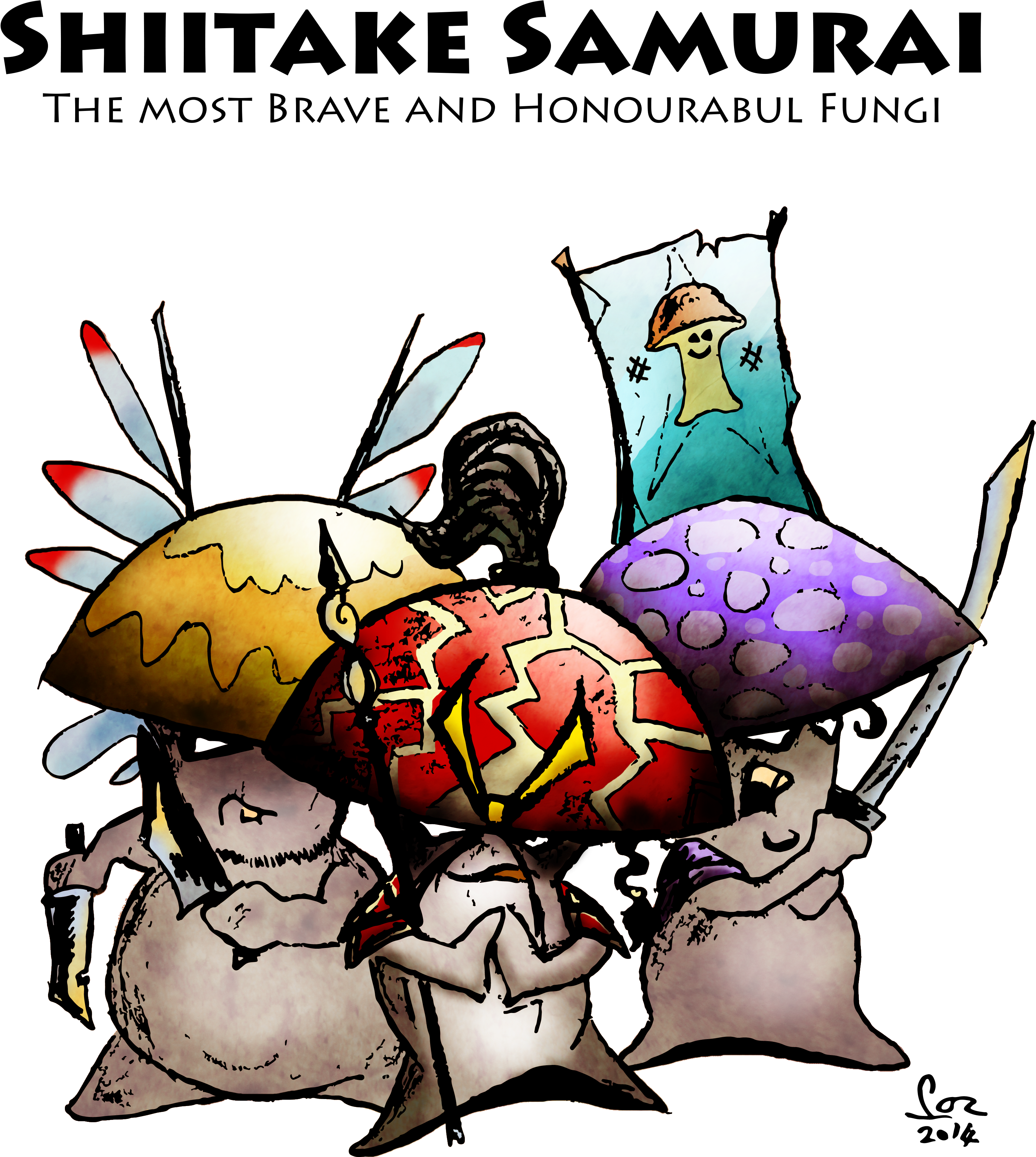 Fungi Samurai - Shiitake (3229x3562)