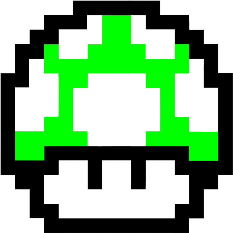 8 Bit Sprites - Super Mario Mushroom Pixel (900x900)