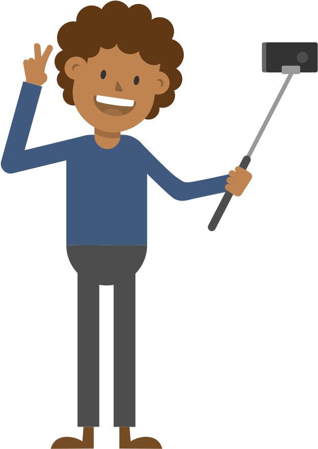Open - Taking A Selfie Png (2000x1125)