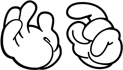 Whitecottongloves - Micky Mouse Hands (500x347)