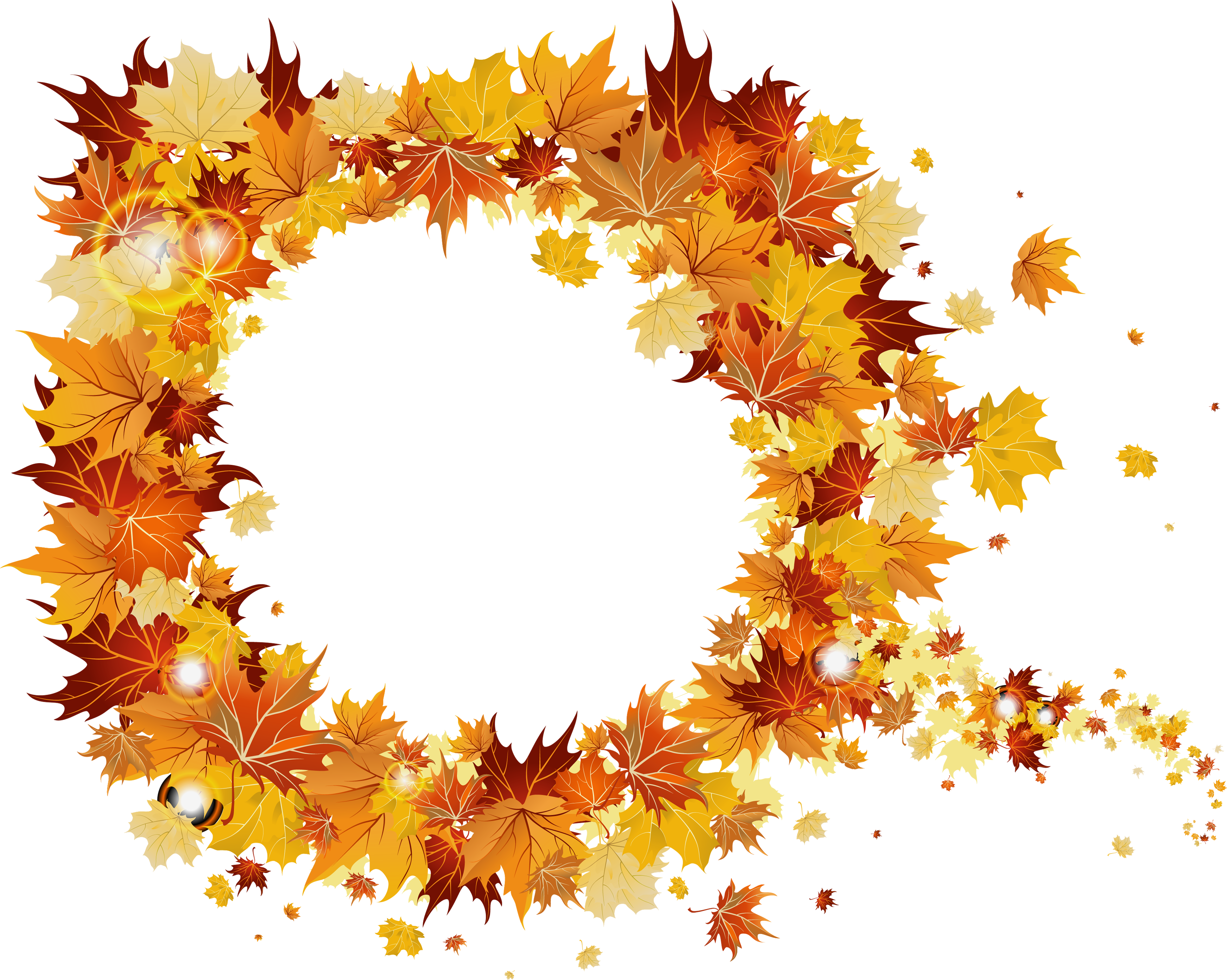 Transparent Fall Round Vector Frame - Frame Autumn Png (3490x2789)