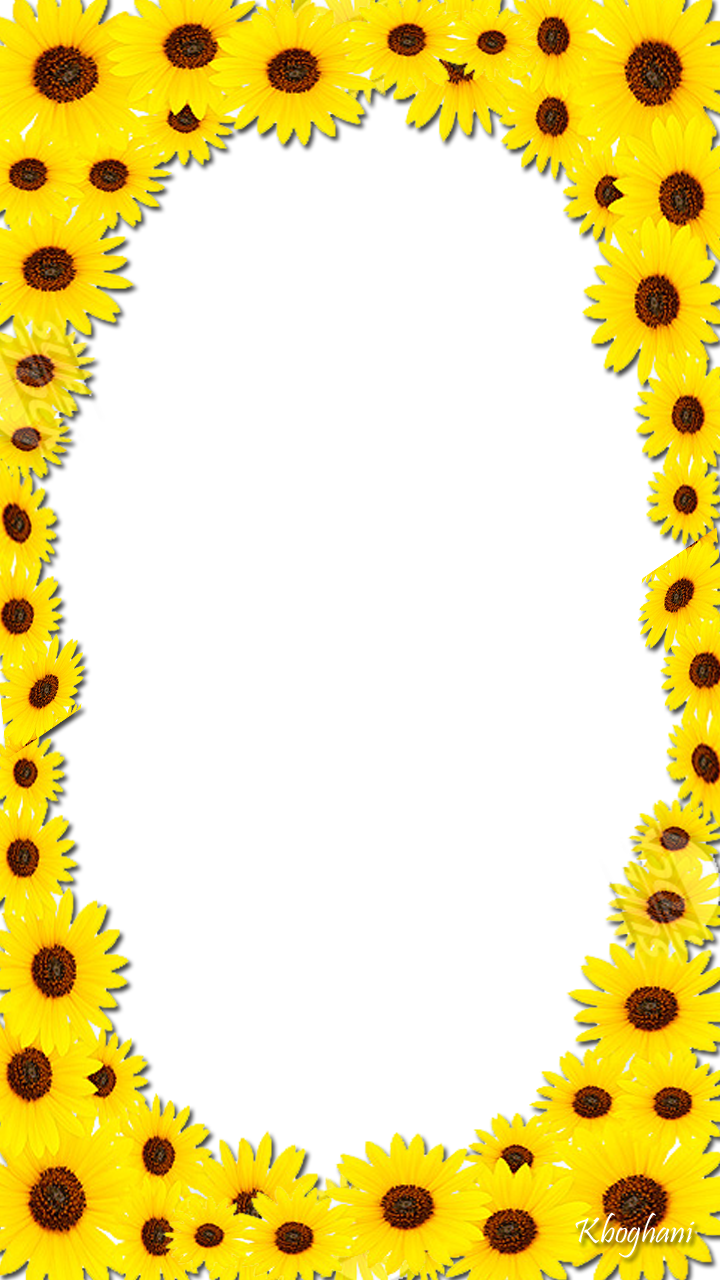 Sunflower Frame - Circle (720x1280)