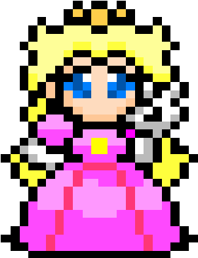 Princess Peach - Princesa Mario Pixel (350x448)
