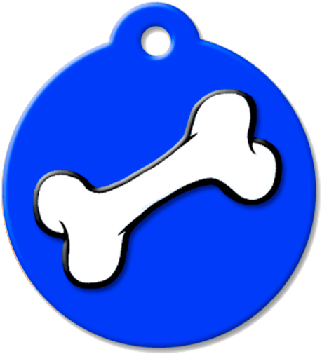 Dog Bone Pet Id Tag Classics Bone Deep Blue By Barkcode - Bone Qr Code Pet Id Tag By Barkcode - Blue - 1.25" (600x647)