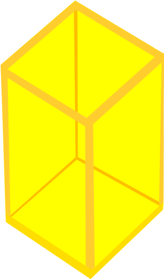 Yellow Transparent Cube - Art (558x900)