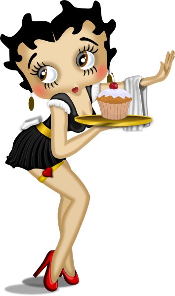 Betty Boop With Cupcake (354x597)