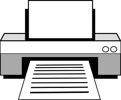 Output Device Printer Inkjet Print Cartrid - Printer Black And White (412x340)