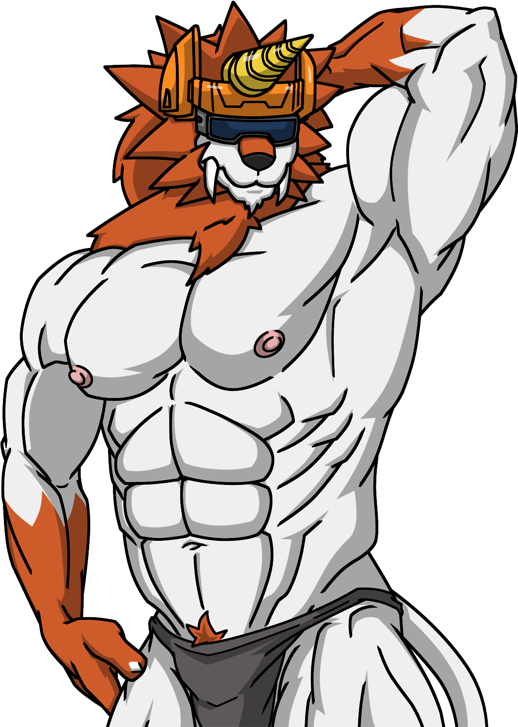 Flexing Dorulumon - Cartoon (1178x1500)